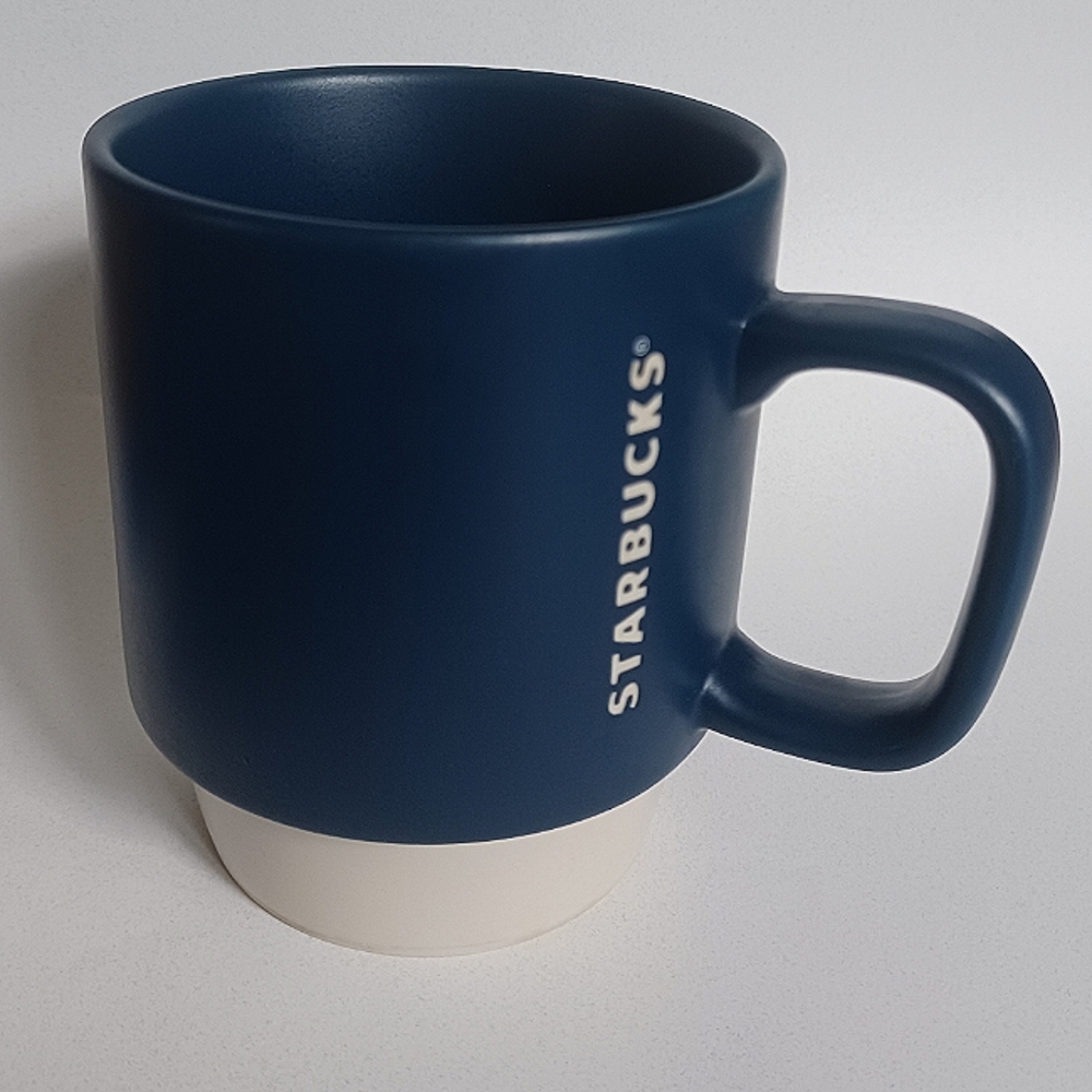 Starbucks 2016 mug Ivory/cream and dark blue mug